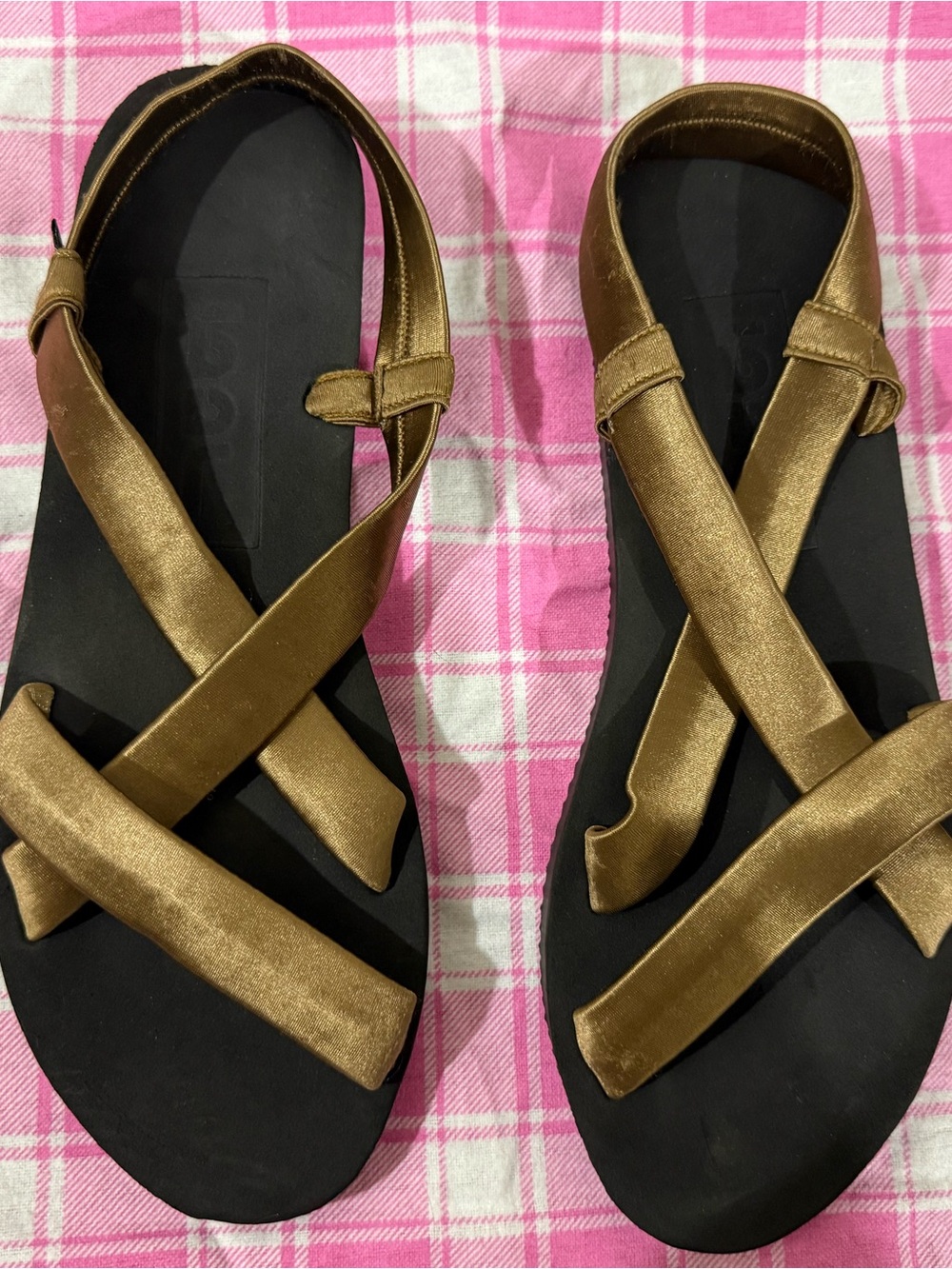 Jag Jeans Metallic Bronze Crisscross Sandals
